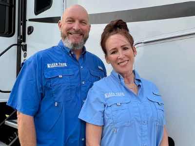 Greg and Tammy Cash of Kleen Tank on the Road No. 6. Call us at 256-668-0766 to schedule an RV holding tank cleaning service today.