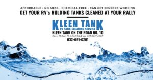 Kleen Tank on the Road No. 10 is attending your rally! Call us at 832-691-0281 to schedule an appointment.